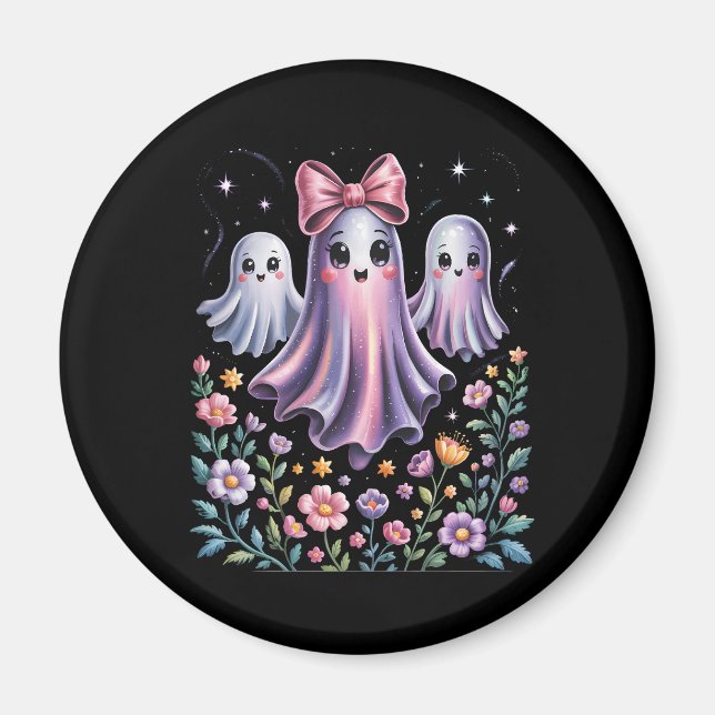 Iridescent Ghost Girly Halloween Magnet (Front)