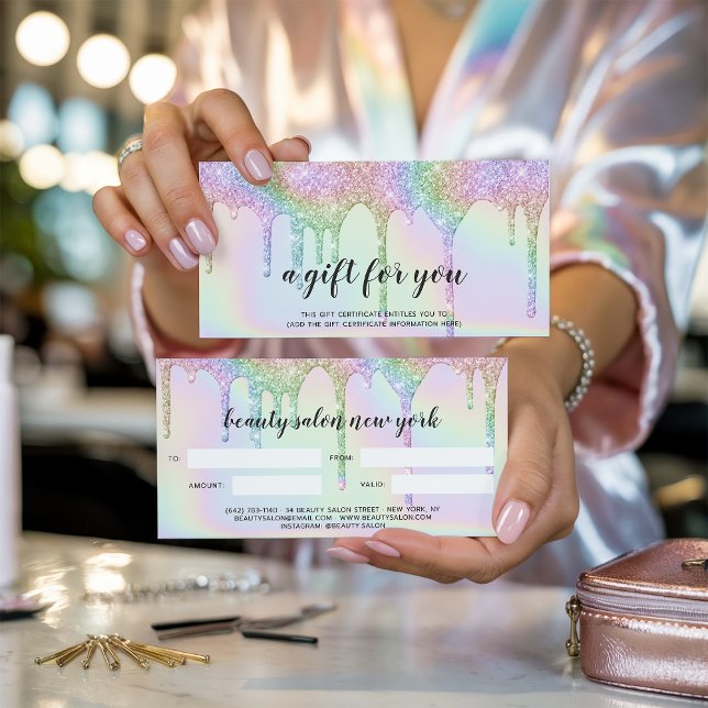 Iridescent gift card unicorn glitter drips glam (Iridescent gift card unicorn glitter drips glam)