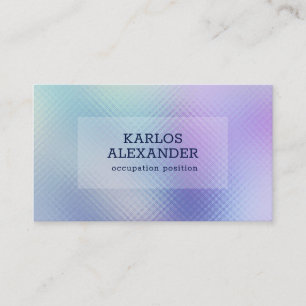 Iridescent glass 2 purple & blue background business card