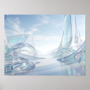 Iridescent Glass Futuristic Landscape Poster
