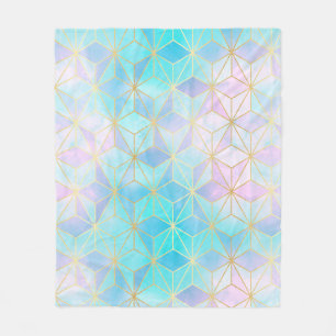 Iridescent Glass Geometric Pattern Fleece Blanket