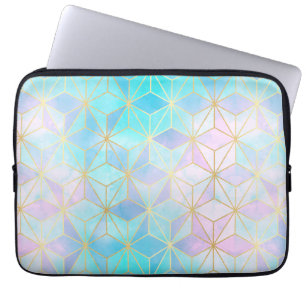 Iridescent Glass Geometric Pattern Laptop Sleeve