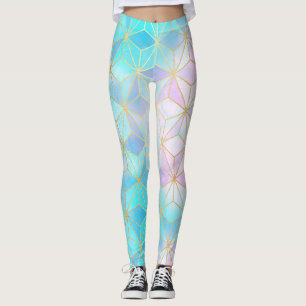 Iridescent Glass Geometric Pattern Leggings