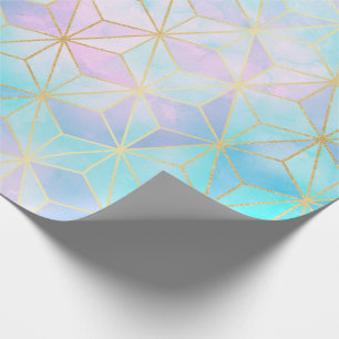 Iridescent Glass Geometric Pattern Wrapping Paper