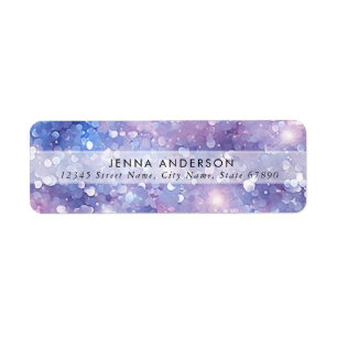 Iridescent Glitter Background Address Label