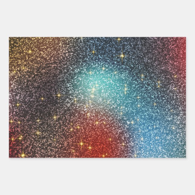 Iridescent glitter  wrapping paper sheet (Front)