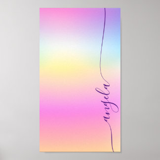 Iridescent Gradient Glam Name Phone Wallpaper Poster