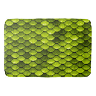 Iridescent Green Glitter Mermaid Fish Scales Bath Mat