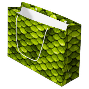 Iridescent Green Glitter Mermaid Fish Scales Large Gift Bag