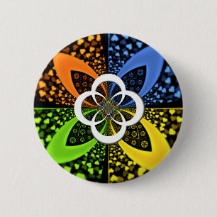Iridescent Hearts Seamless Polka Dot Abstract Art 6 Cm Round Badge