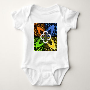 Iridescent Hearts Seamless Polka Dot Abstract Art  Baby Bodysuit
