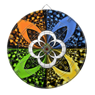 Iridescent Hearts Seamless Polka Dot Abstract Art Dartboard