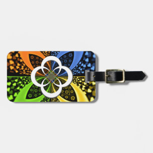 Iridescent Hearts Seamless Polka Dot Abstract Art  Luggage Tag
