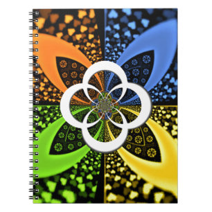 Iridescent Hearts Seamless Polka Dot Abstract Art Notebook