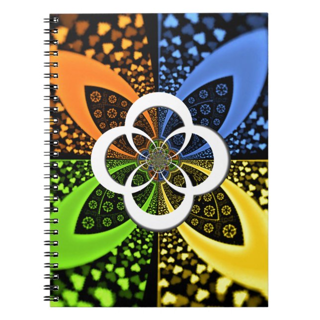 Iridescent Hearts Seamless Polka Dot Abstract Art  Notebook (Front)