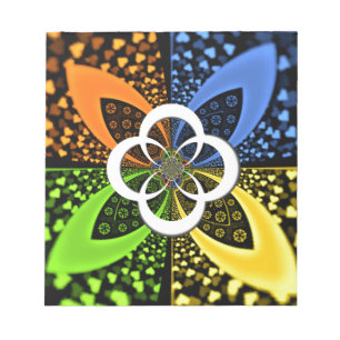 Iridescent Hearts Seamless Polka Dot Abstract Art  Notepad