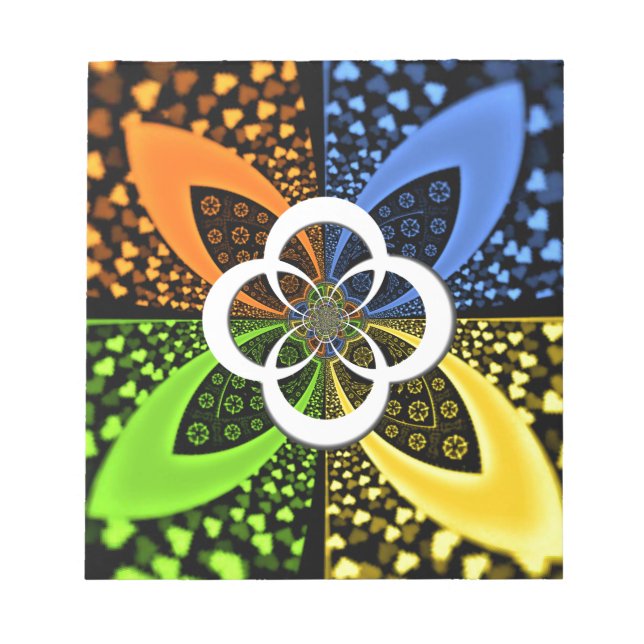 Iridescent Hearts Seamless Polka Dot Abstract Art  Notepad (Front)