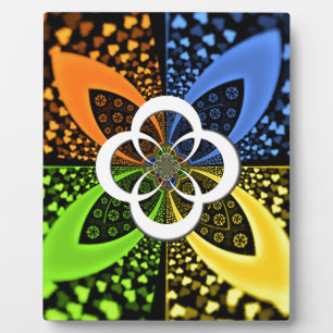 Iridescent Hearts Seamless Polka Dot Abstract Art  Plaque