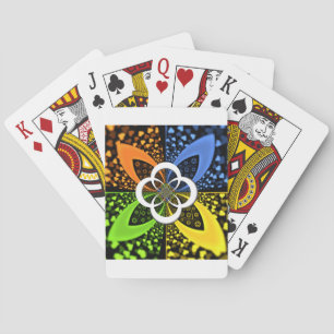 Iridescent Hearts Seamless Polka Dot Abstract Art  Playing Cards