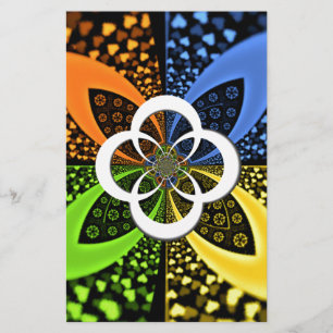 Iridescent Hearts Seamless Polka Dot Abstract Art Stationery