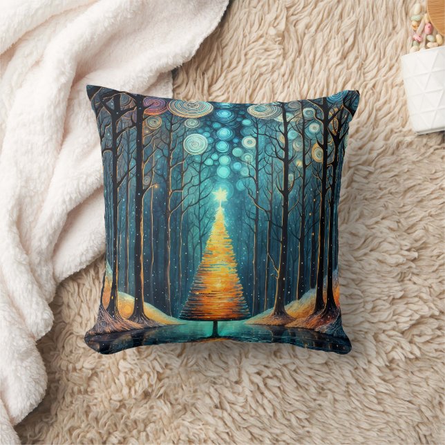 Iridescent Holiday Dream 🎄 Glowing Christmas Tree Cushion (Blanket)