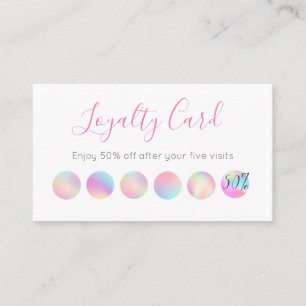 Iridescent Holographic Design Loyalty Card
