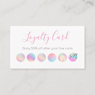 Iridescent Holographic Design Loyalty Card