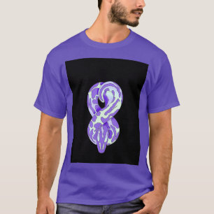 Iridescent Holographic Figure 8 Snake Graphic  T-Shirt