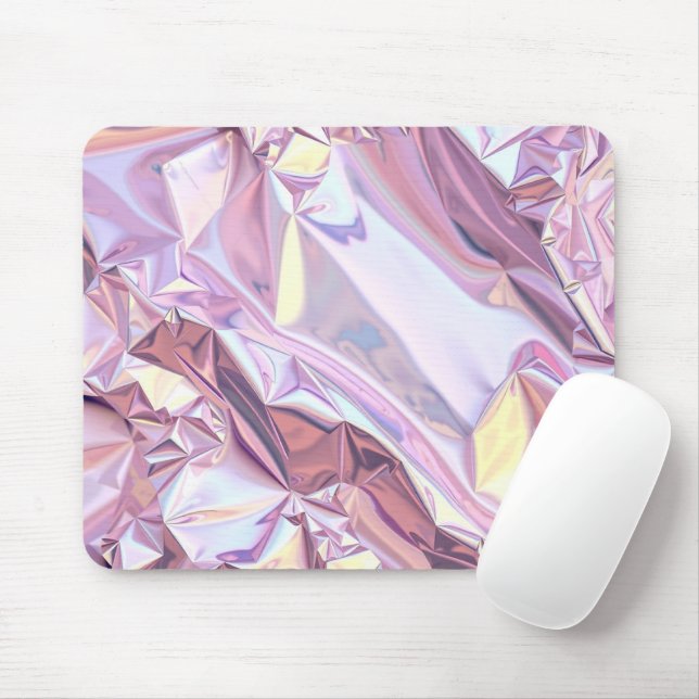 Iridescent Holographic Foil Background Mouse Mat (With Mouse)