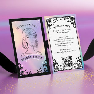 Iridescent holographic Hair Stylist Beauty Salon Business Card