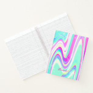 Iridescent Holographic Liquid Swirl Notebook