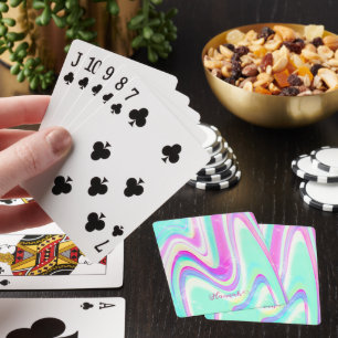 Iridescent Holographic Liquid Swirl Playing Cards