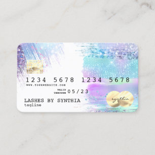 iridescent holographic Modern Credit Card
