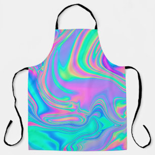 Iridescent Holographic: Neon Marbled Texture Apron