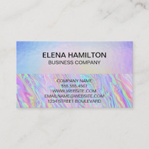 Iridescent Holographic Pastel Foil Texture Business Card