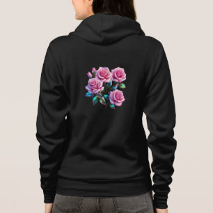 Iridescent Holographic Roses On Stems Hoodie