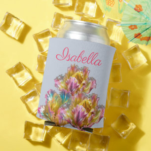 Iridescent holographic Ruffled Tulip Can Cooler
