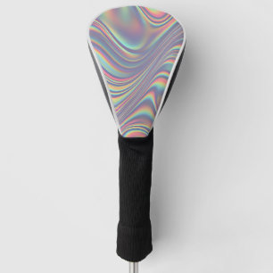 Iridescent Holographic Swirl Texture Golf Head Cover