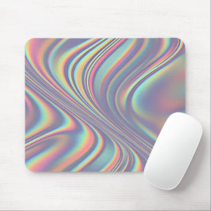 Iridescent Holographic Swirl Texture Mouse Mat