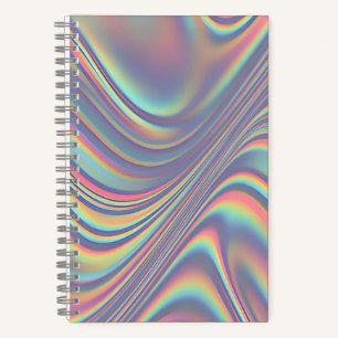 Iridescent Holographic Swirl Texture Notebook