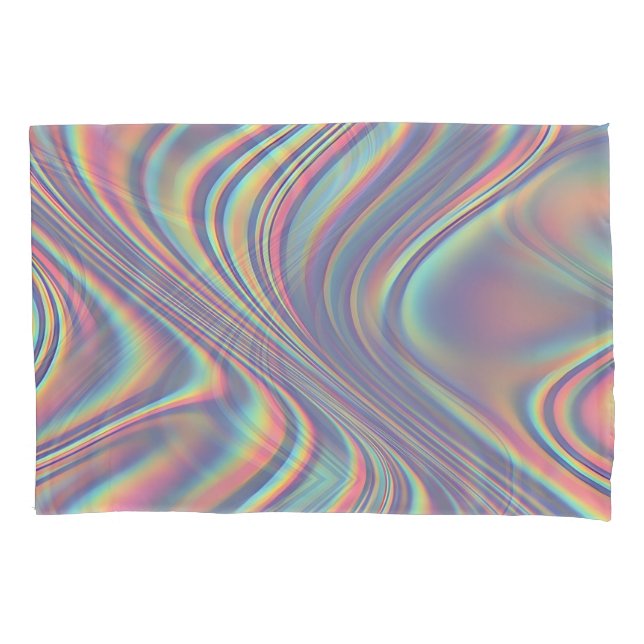 Iridescent Holographic Swirl Texture Pillowcase (Front)