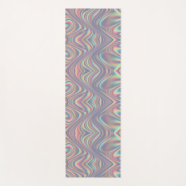 Iridescent Holographic Swirl Texture Yoga Mat (Front)