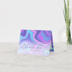 Iridescent Holographic Thank you for your Order Card