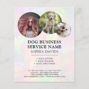 Iridescent Holographic Walker Pet Sitting Custom Flyer