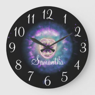 Iridescent Lion Nebula Personalised Large Clock