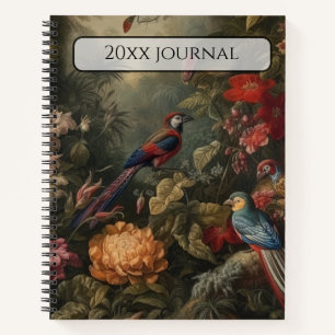 Iridescent Macaw & Peony Naturalist Journal