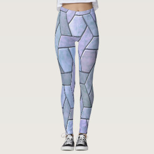 Iridescent Marble Abstract Blue Purple Green Grey Leggings