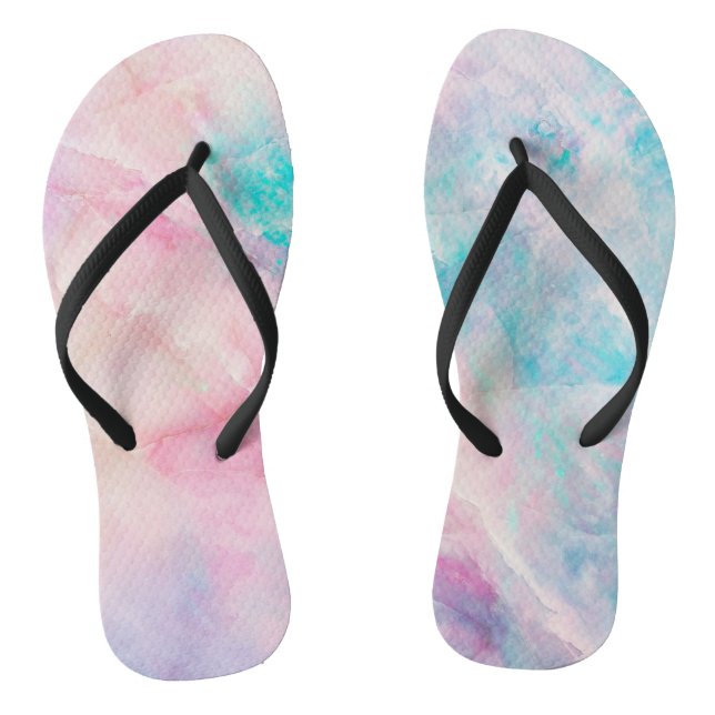 Iridescent Marble Flip Flops (Footbed)