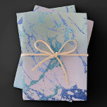 Iridescent Marble | Holographic Dusty Blue Pink Wrapping Paper Sheet<br><div class="desc">Great for DIY crafting, gift wrapping, and furniture decoupage! Luxurious muted iridescence hologram marble texture in a faux metallic ombre dusty blue, mint green, pink, and lavender purple watercolors. This feminine hand-painted gradient adds the perfect pop of colour. From the "Modern Watercolor Marbles" collection, this design features abstract fluid swirls...</div>