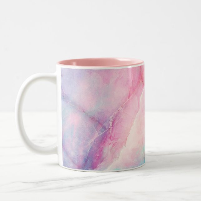 Iridescent Marble Two-Tone Coffee Mug (Left)